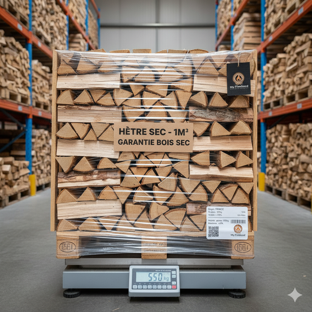 Palette de 1m³/0.5m³ de Hêtre Sec Premium - Le Bois Parfait pour une Chaleur Intense
